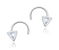 Triangle 4mm CZ Silver Stud Earring STS-3263